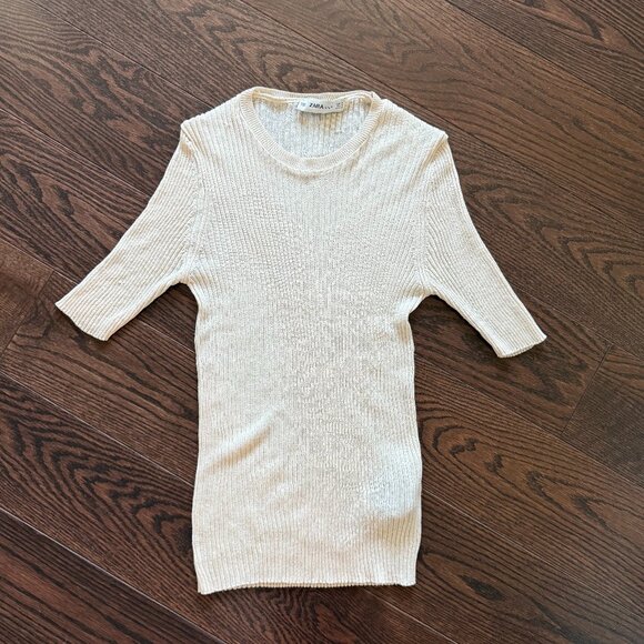 Zara Short Sleeve Knit Top - Picture 1 of 4